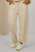 Joggpants mit elastischem Bund, creme