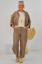 Leinenhose, taupe