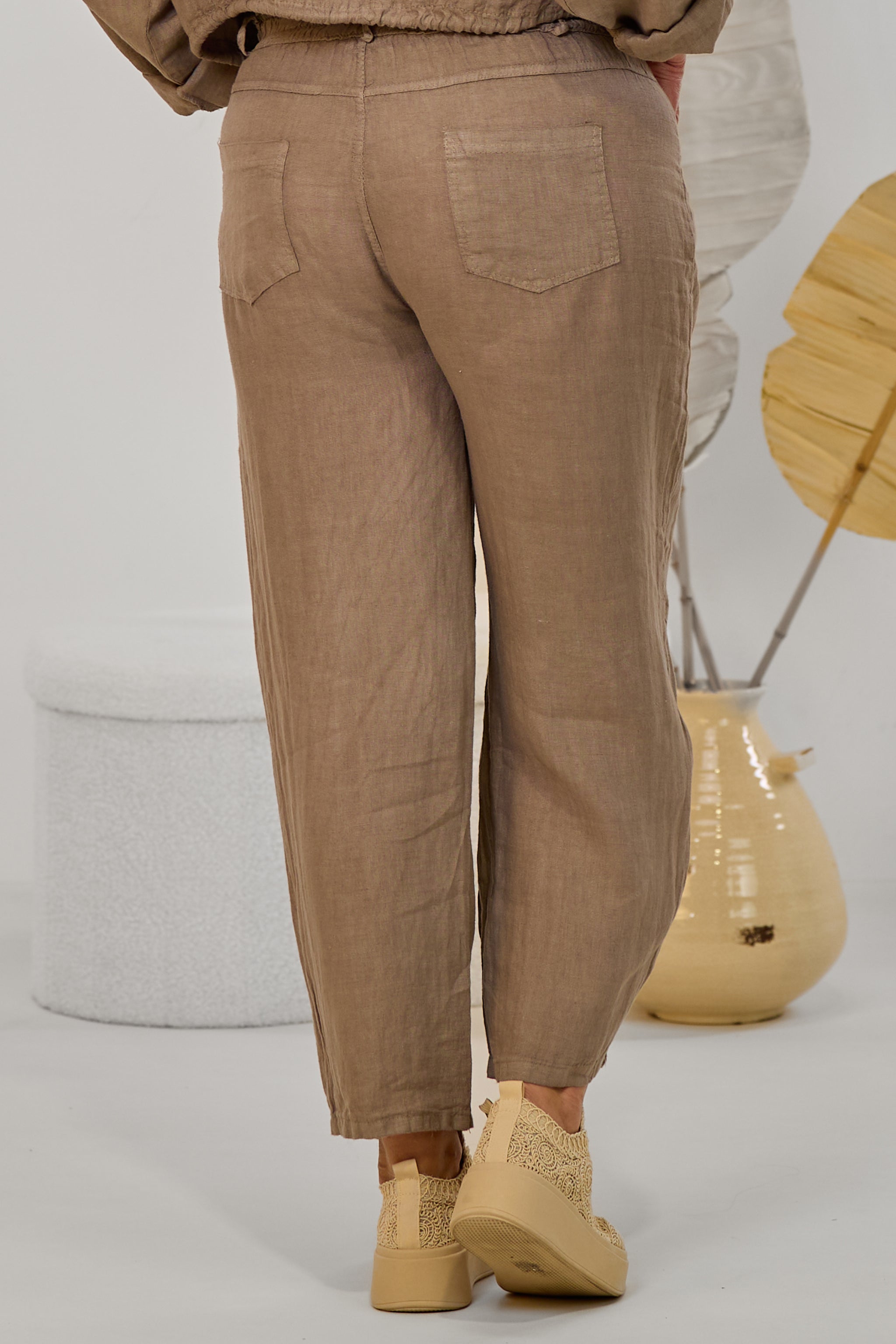 Leinenhose, taupe