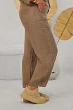 Leinenhose, taupe