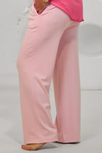 Cozy Hose mit elastischem Bund, rosa