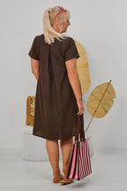 Sommerkleid mit Kellerfalte, dunkelbraun