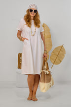 Sommerkleid mit Kellerfalte, weiß