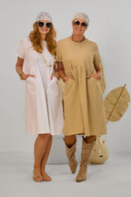Sommerkleid mit Kellerfalte, weiß