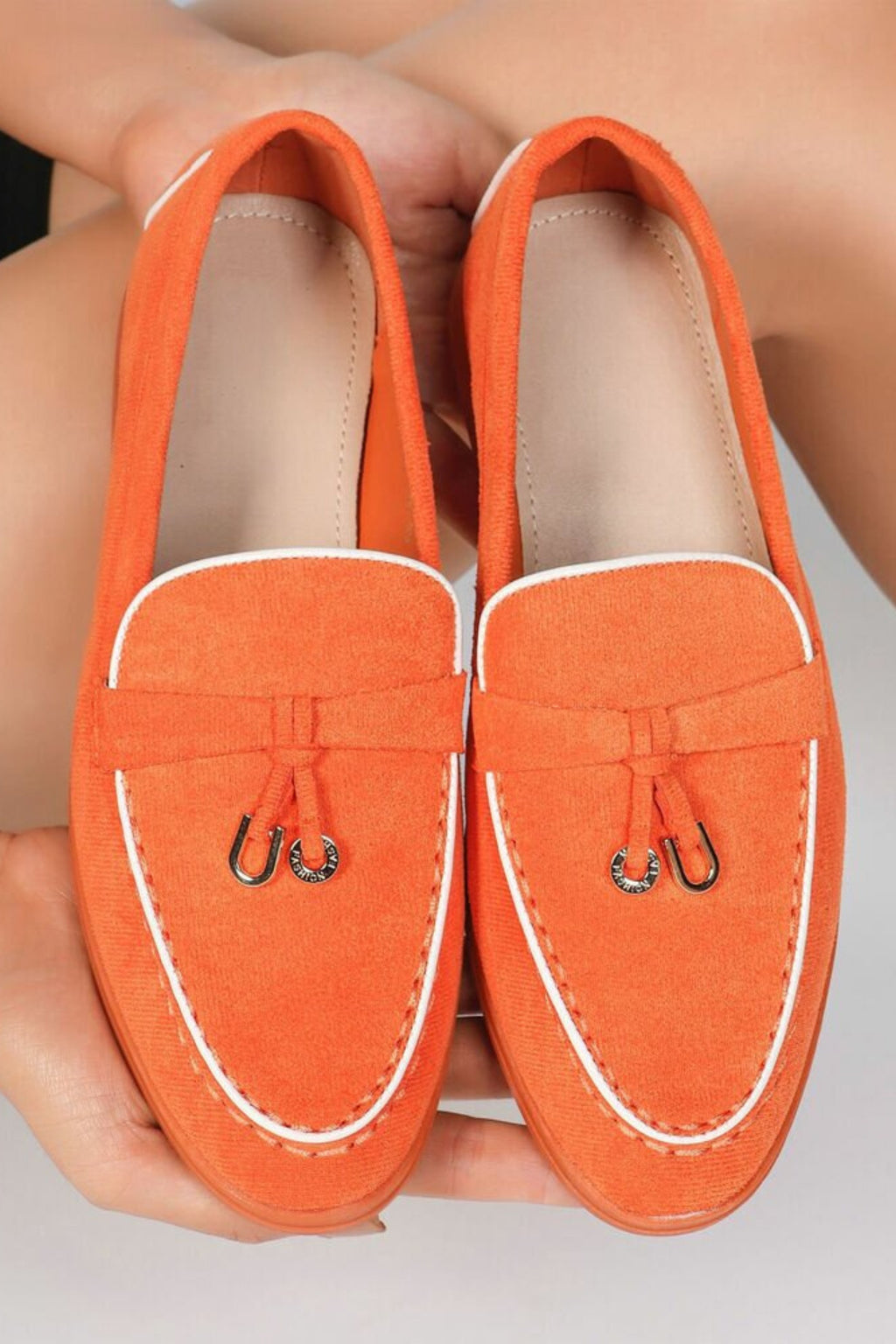 Sommerliche Slipper, orange