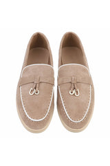 Sommerliche Slipper, taupe