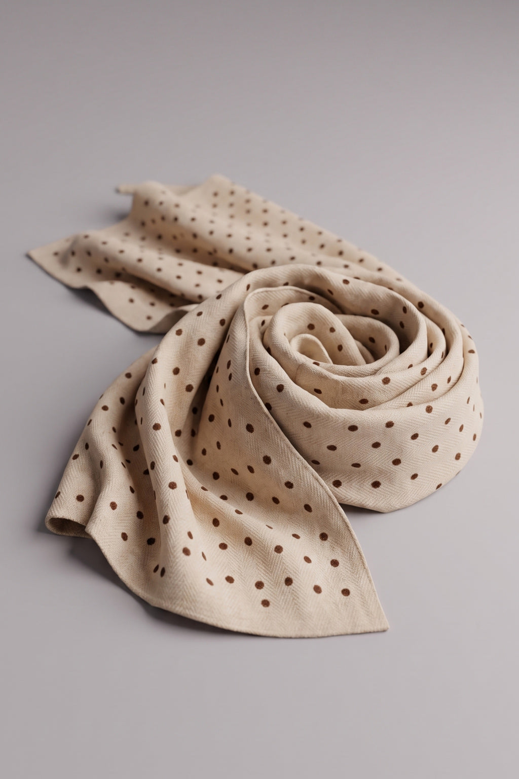 Quadratisches Tuch mit kleinen Punkten,  beige-braun
