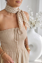 Quadratisches Tuch mit kleinen Punkten,  beige-braun