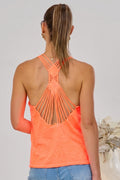 Top mit besonderem Rückenausschnitt, klein, neon orange
