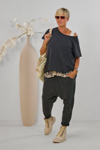 langes oversized Basic Shirt, anthrazit