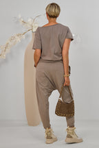Sweat Baggy Hose, taupe