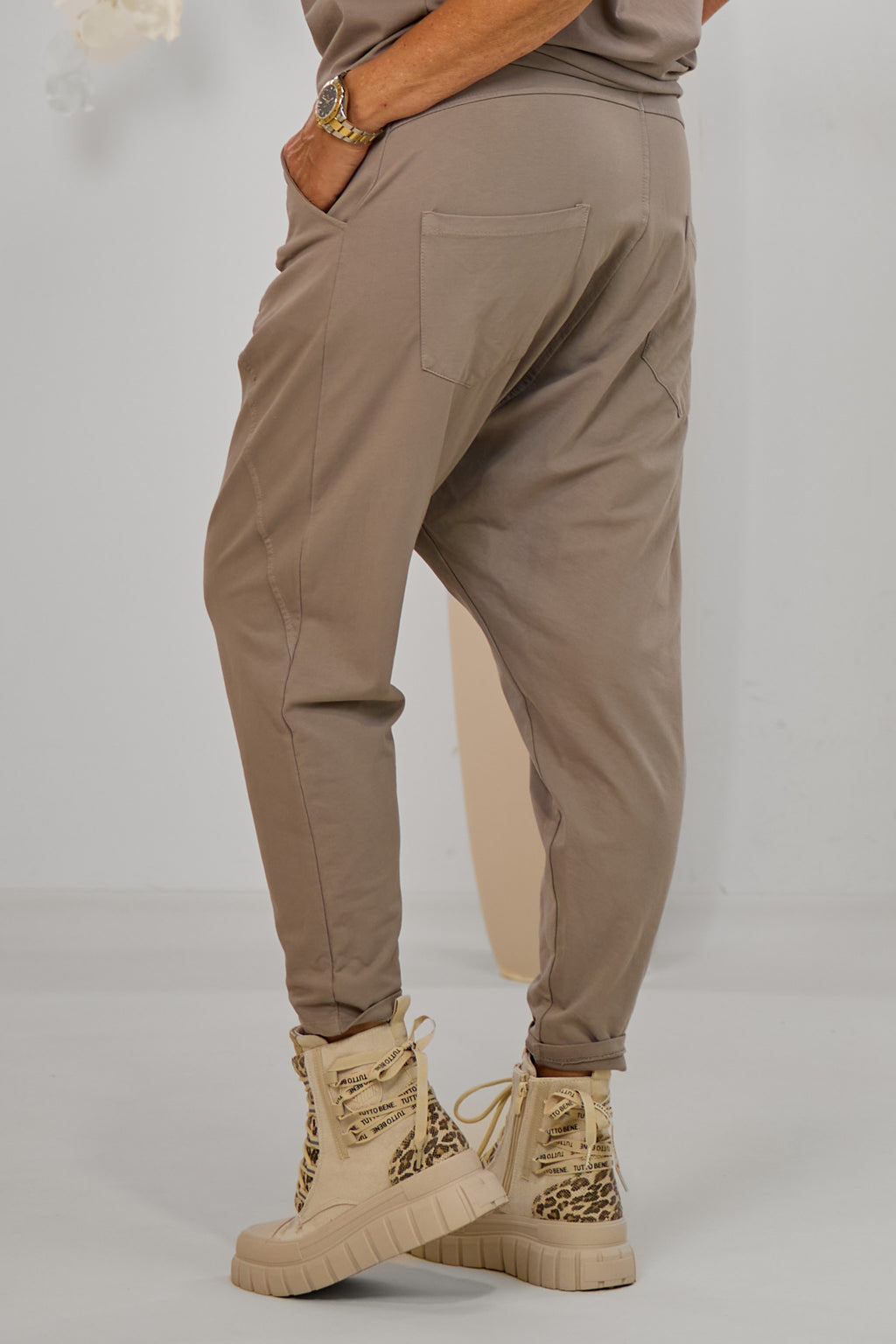 Sweat Baggy Hose, taupe