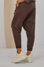 Sweat Baggy Hose, braun