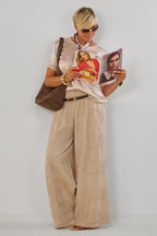 Blusenshirt mit kleinem Tuch, beige