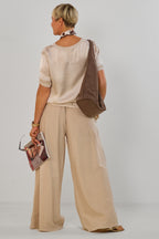 Blusenshirt mit kleinem Tuch, beige