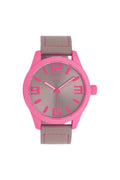 OOZOO Uhr, taupe-neon pink