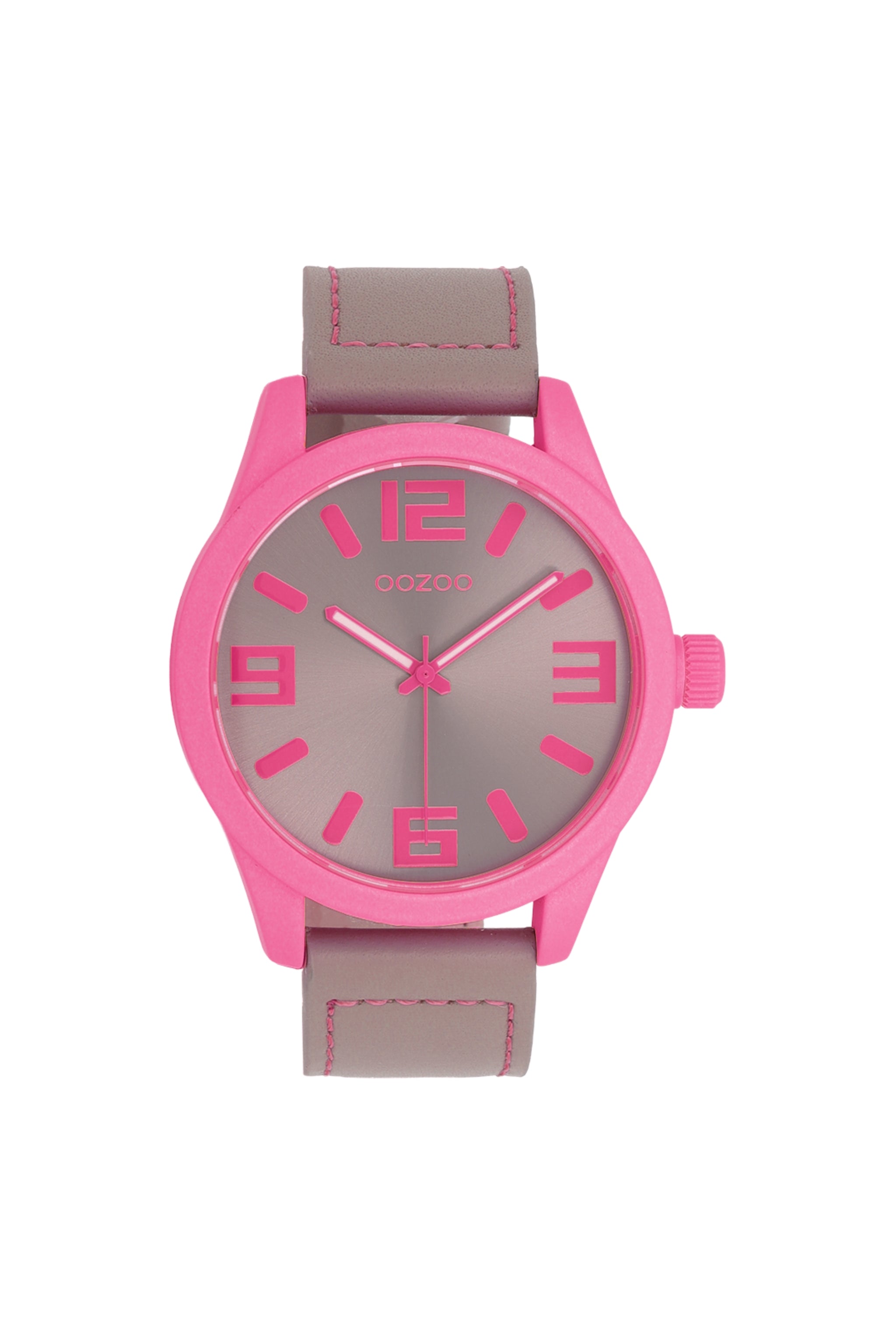 OOZOO Uhr, taupe-neon pink