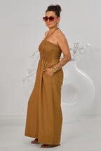Gesmokter Overall, camel