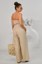Gesmokter Overall, beige