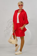 2-tlg. Set aus Bluse und Shorts, rot