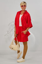 2-tlg. Set aus Bluse und Shorts, rot