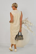 Langes Blusenkleid, creme