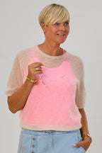 Leichter Mohair Strickpulli, ecru
