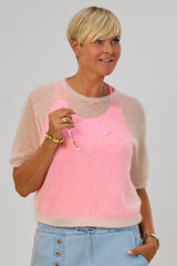Leichter Mohair Strickpulli, ecru