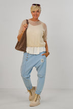 Leichter Mohair Strickpulli, creme