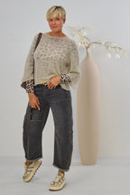 Leichter Mohair Strickpulli, beige