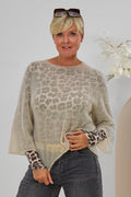 Leichter Mohair Strickpulli, beige