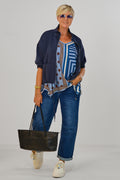 Cozy Oversized Jacke, marineblau