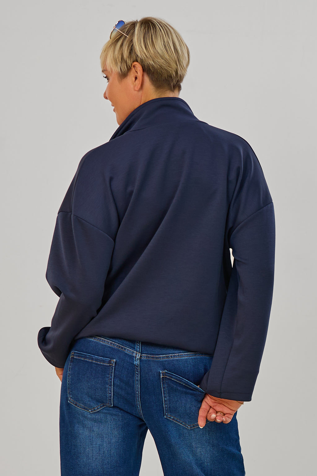 Cozy Oversized Jacke, marineblau