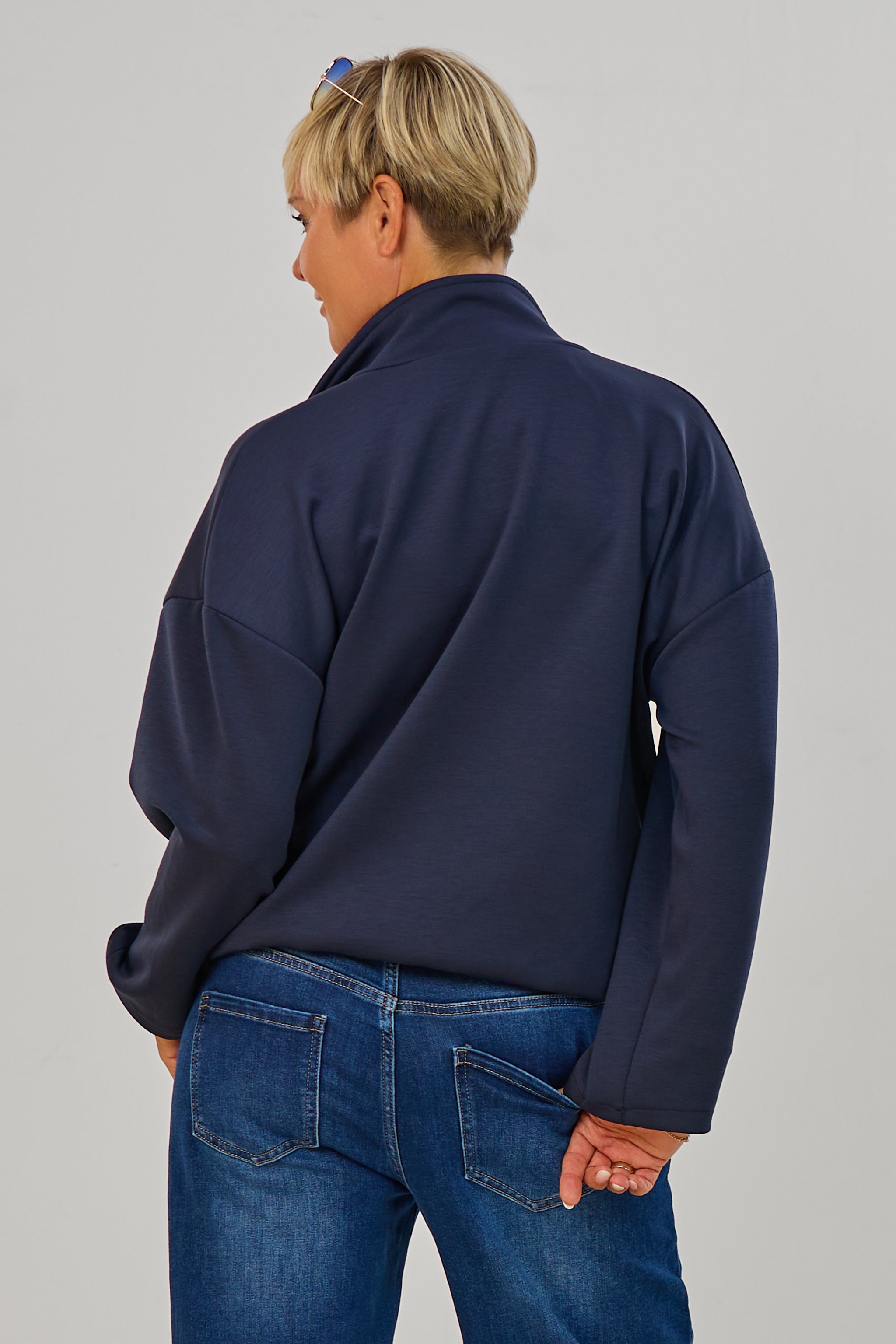 Cozy Oversized Jacke, marineblau