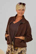 Cozy Oversized Jacke, braun