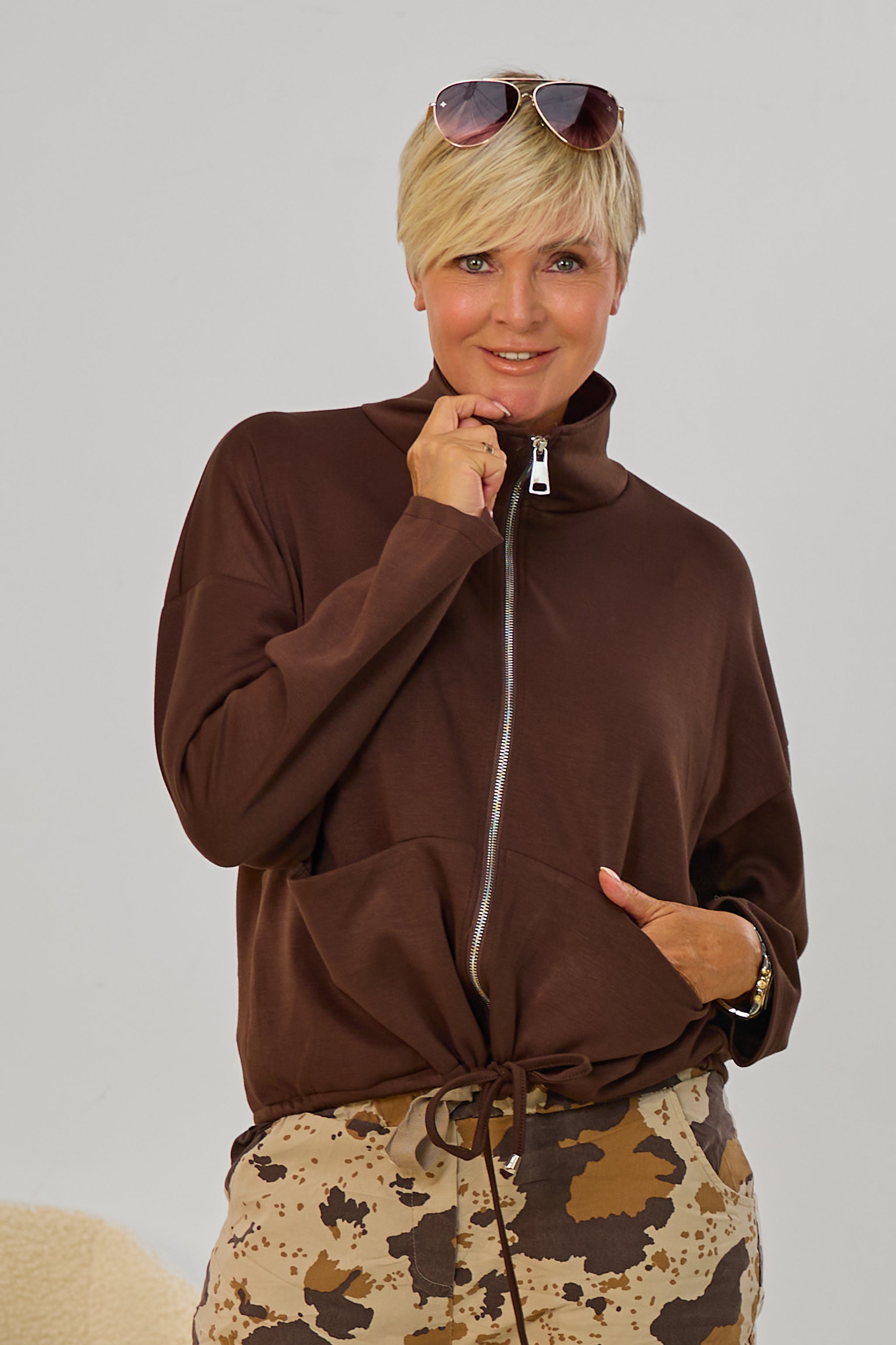 Cozy Oversized Jacke, braun