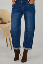 "Barrel"-Jeans, denim