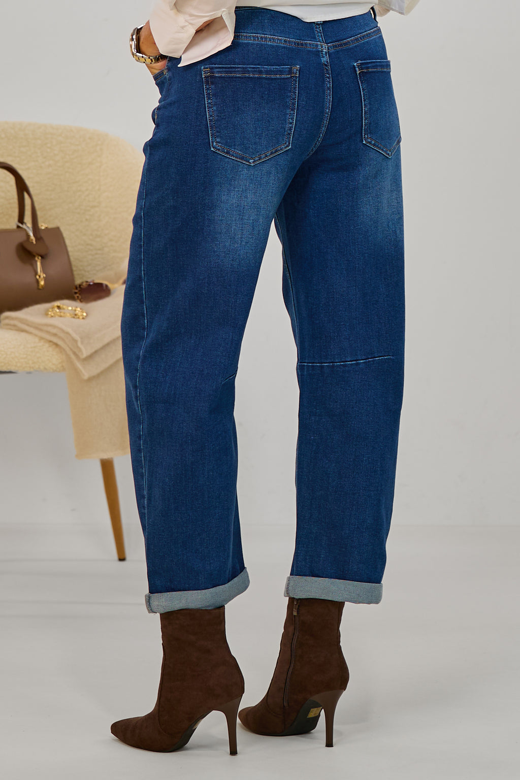 "Barrel"-Jeans, denim