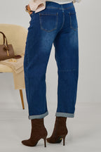"Barrel"-Jeans, denim