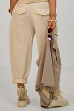 Leichte Hose im Balloon-Style, beige
