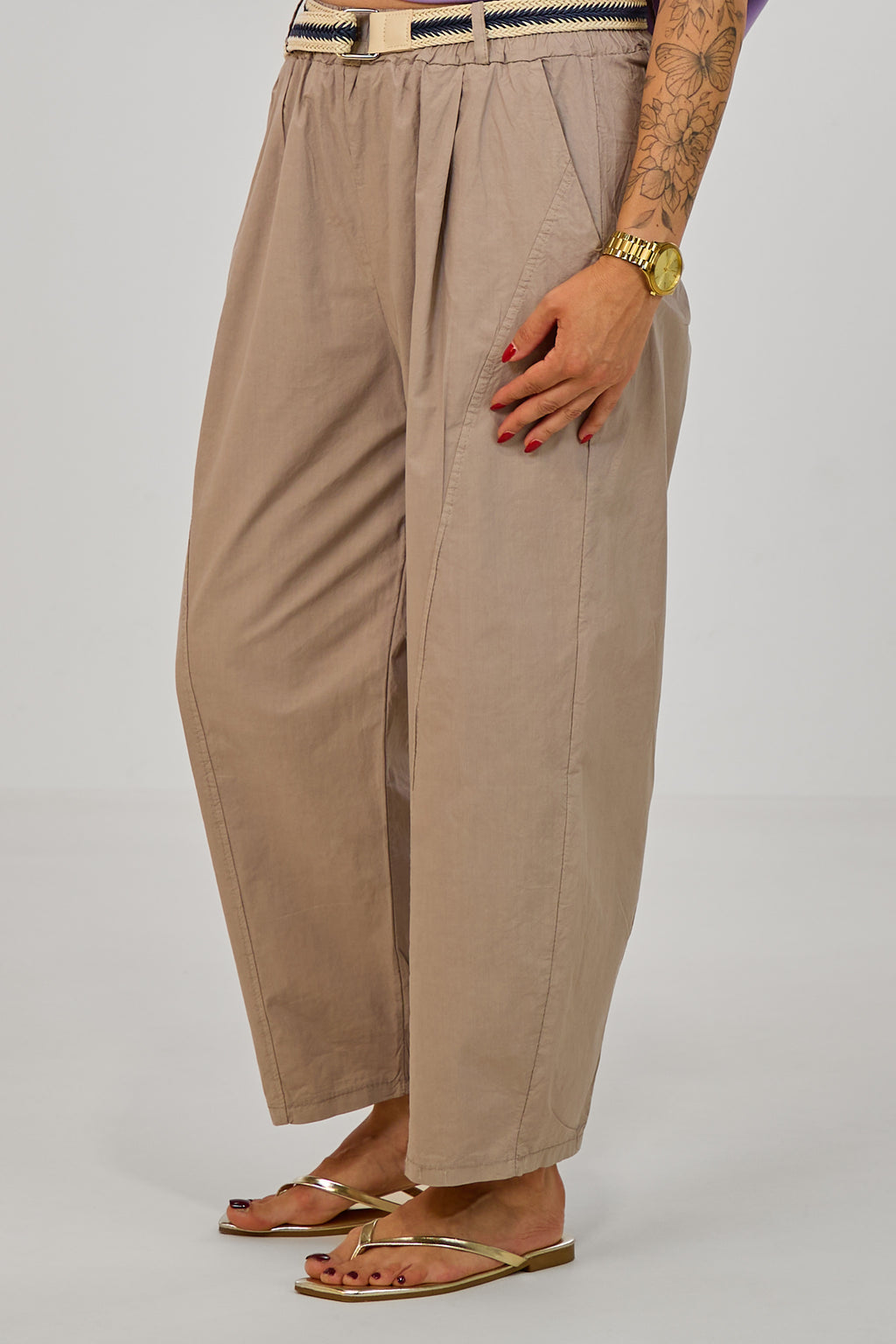 Leichte Hose im Balloon-Style, taupe