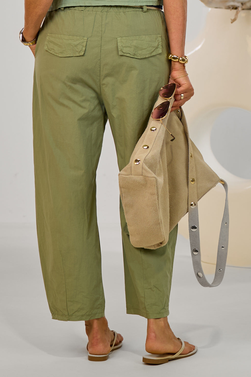 Leichte Hose im Balloon-Style, khaki