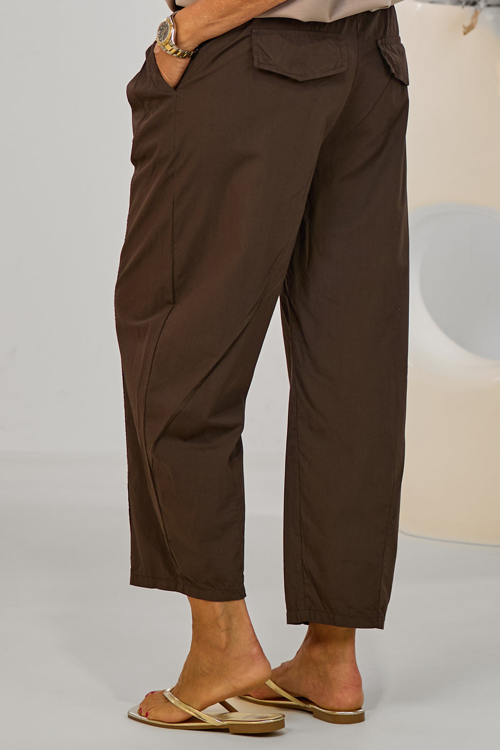 Leichte Hose im Balloon-Style, schokobraun