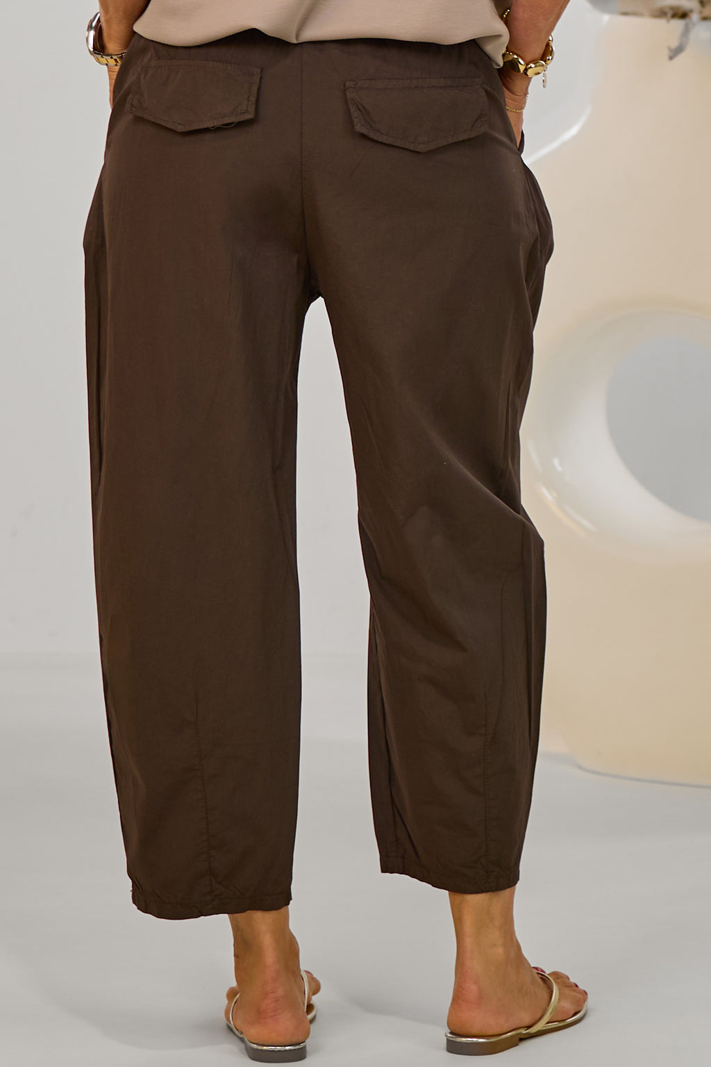 Leichte Hose im Balloon-Style, schokobraun