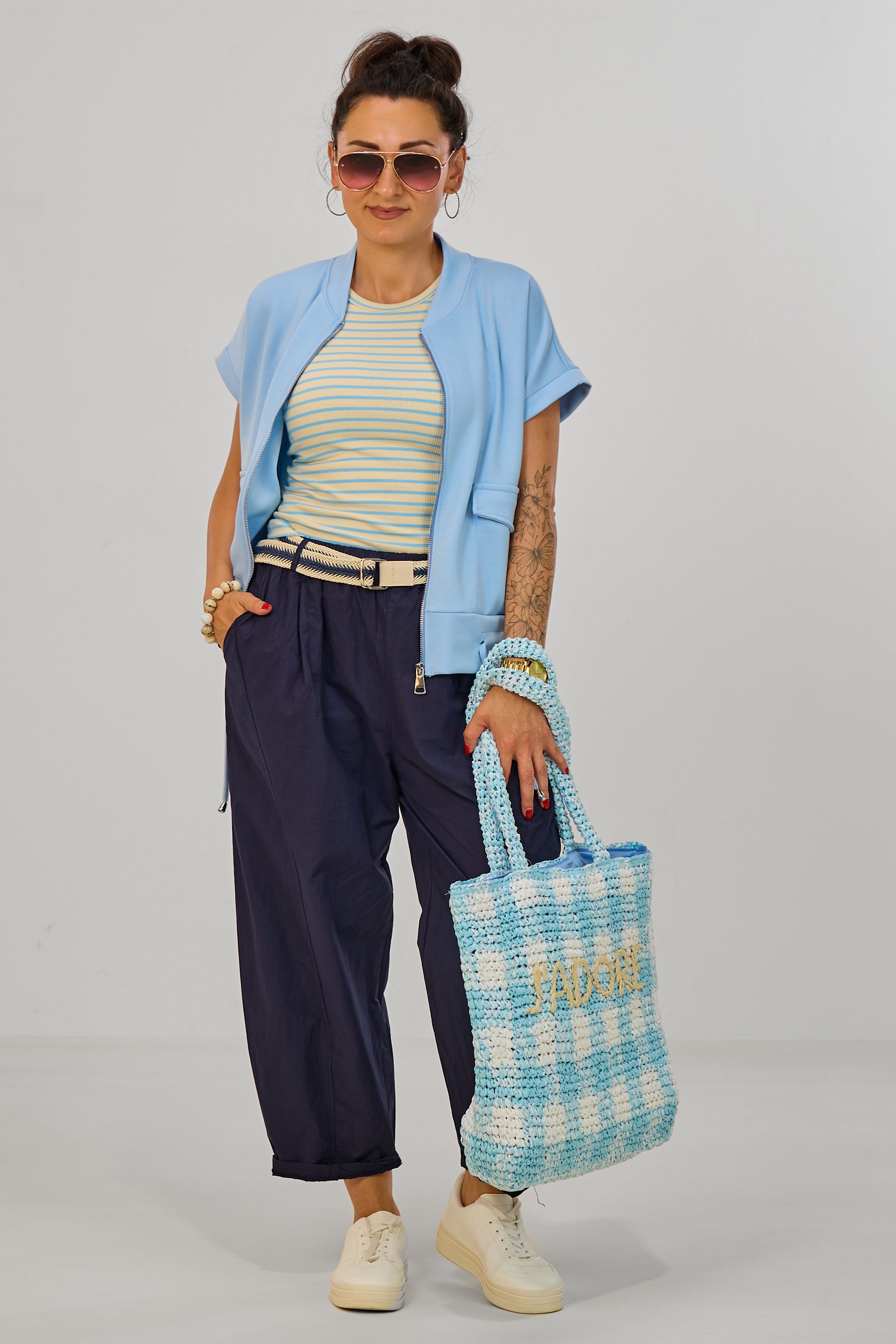 Leichte Hose im Balloon-Style, marineblau