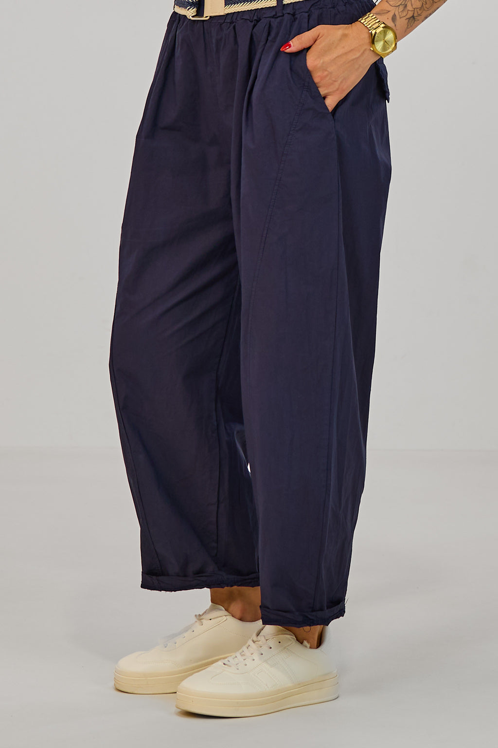 Leichte Hose im Balloon-Style, marineblau