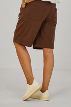 Shorts mit geblümtem Stoffgürtel, braun