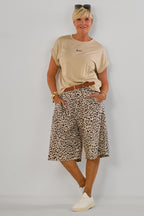 Leichte Bermuda-Hose, beige-leo