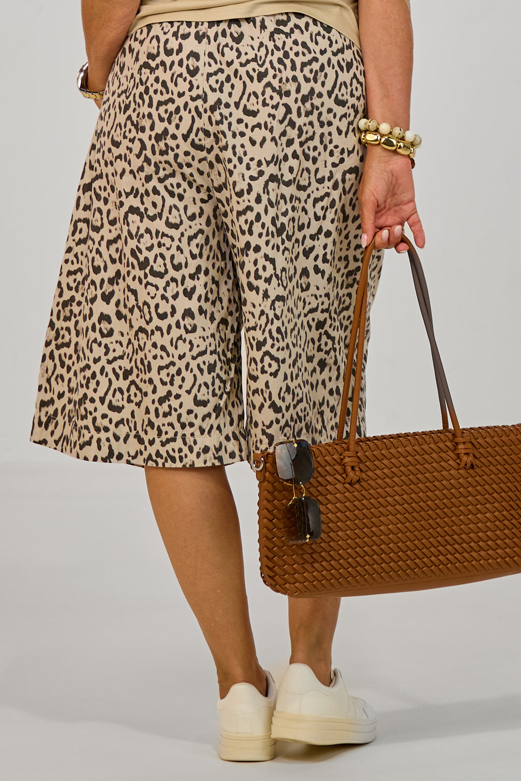 Leichte Bermuda-Hose, beige-leo