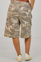 Bermuda-Hose, grau-camouflage